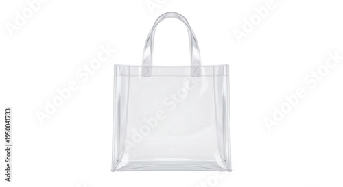 Photos Clear transparent vinyl tote bag on transparent background