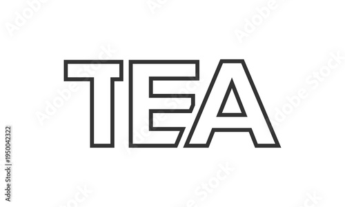 TEA logo design template with strong and modern bold text. Initial based vector logotype featuring simple and minimal typography. Trendy company identity.