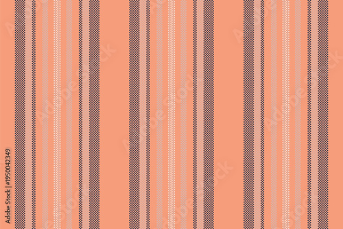 Ted vertical seamless vector, installing stripe textile background. Fresent pattern lines fabric texture in orange and light colors.