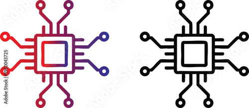 Central Processing Unit (CPU) Vector Icons, vector, illustration, silhouette.