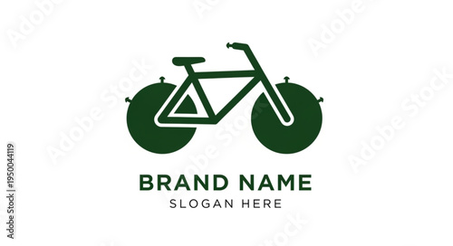 Green bicycle logo with brand name and slogan.