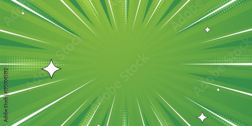 Halftone Pop Art Style Star Explosion Pattern Cartoon Background, Vintage Tone Light Effect Vector illustration wow banner with gradient design