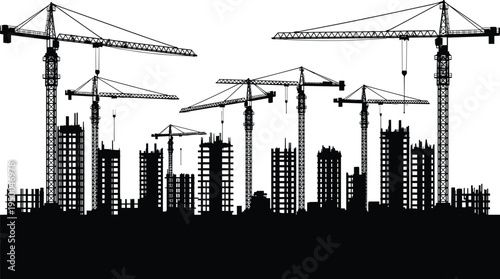 Man silhouettes collection, construction worker poses, person standing, sitting, kneeling, holding coffee mug, shovel tool, worker silhouette set, isolated vector.