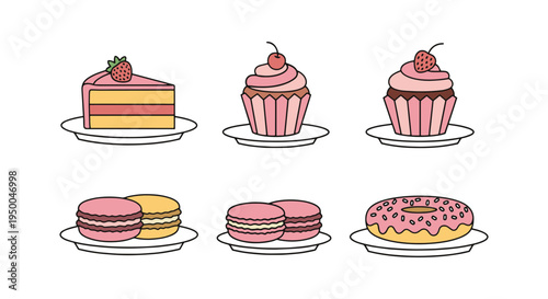 Sweet Platter Line art vector modern smooth abstract color