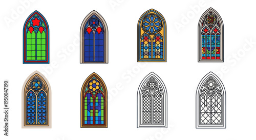 Gothic Stained Glass Window Collection - Arched Architectural Designs