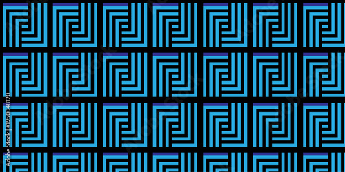 Minimal line Seamless geometric pattern with shapes. Decoration and maze ornament square wall tile.