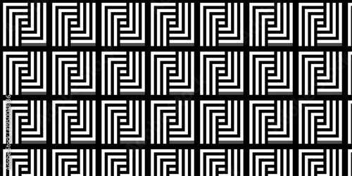 Minimal line Seamless geometric pattern with shapes. Decoration and maze ornament square wall tile.