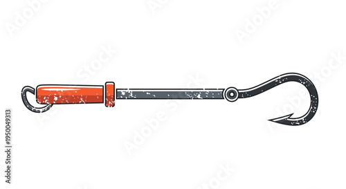 Fishing Hook with Orange Handle