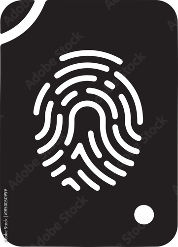 Fingerprint Scan Icon Security Access Authentication Identification Biometric Data Stock Vector
