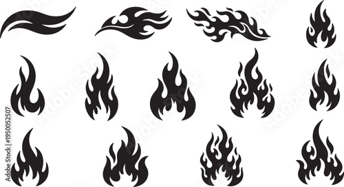 Black Flame Decal Silhouettes for Race Car and Motorcycle Vinyl