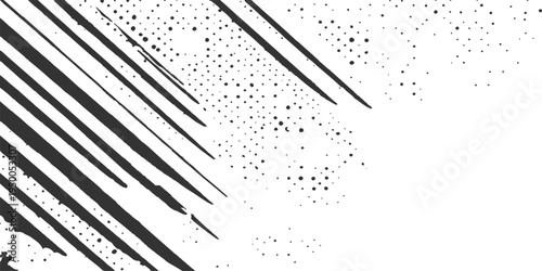 An artistic abstract grunge background featuring various lines and dots in a monochromatic composition. 