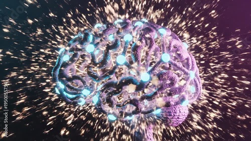 This video showcases a conceptual artificial intelligence scene with a symbolic light bulb reshaping into a radiant neural energy form, emphasizing smart solutions, machine learning, and creative