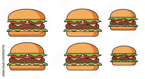 Tandoori Chicken Burger Line modern colorful abstract artwork illustration