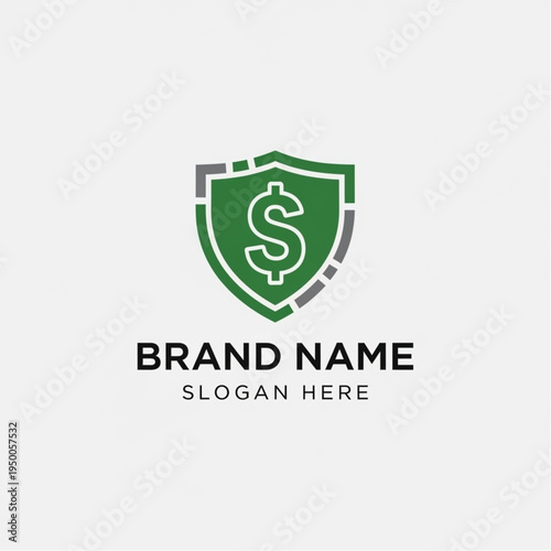 Green Shield with Dollar Sign Logo Design.