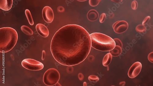 Blood cells flow through a healthy vascular system with red corpuscles