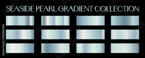 Copper gradients collection. Luxury set of pale copper gradient swatches. Metallic textures with polished foil shine and satin smooth. Premium design palette