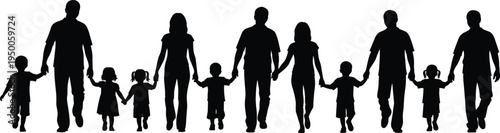 family, silhouette, parents, children, walking, together, parenting, love, care, bonding, childhood, protection, relationship, lifestyle, support, happiness, people, unity, parenthood, concept