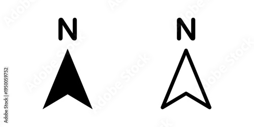 North direction arrow icon for navigation and mapping applications