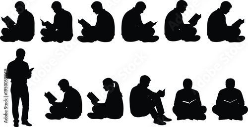 reading, people, silhouette, book, study, education, learning, student, knowledge, literature, sitting, standing, lifestyle, concentration, library, school, academic, reader, intellectual, concept