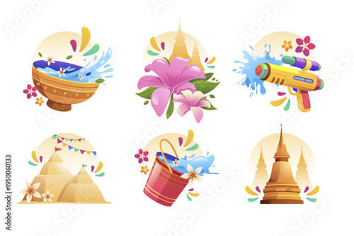 Songkran festival elements