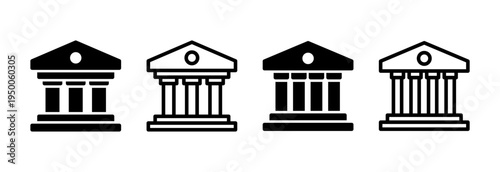Bank icon vector illustration. Bank sign and symbol, museum, university