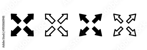 Fullscreen Icon vector illustration. Expand to full screen sign and symbol. Arrows symbol