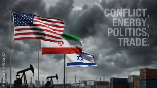 usa us united sate america iran israel flag waving country national cloudy background wallpaper copy space war conflict, business crude oil energy power politic government crisis trade import export u