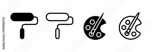 Paint icon vector illustration. paint brush sign and symbol. paint roller icon vector