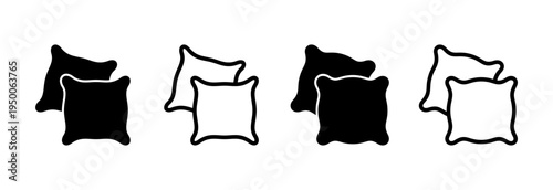 Pillow icon vector illustration. Pillow sign and symbol. Comfortable fluffy pillow