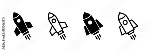 Rocket icon vector illustration. Startup sign and symbol. rocket launcher icon