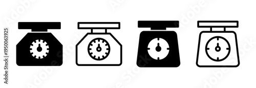 Scales icon vector illustration. Weight scale sign and symbol
