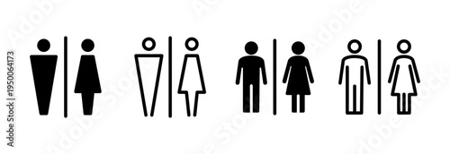 Toilet icon vector illustration. Girls and boys restrooms sign and symbol. bathroom sign. wc, lavatory