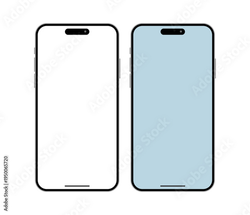 スマートフォン画面モックアップ素材（シンプルスマホフレームUIデザイン）