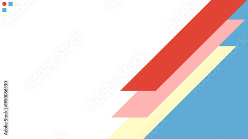 Abstract geometric shapes in a modern minimalist design with white background and diagonal color stripes