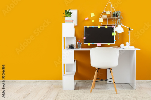 Interior of office with wor...