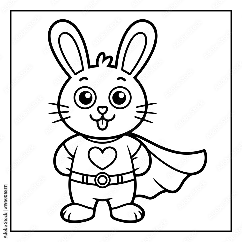 Fototapeta premium Rabbit Easter Cute Animal Coloring Page for Kids