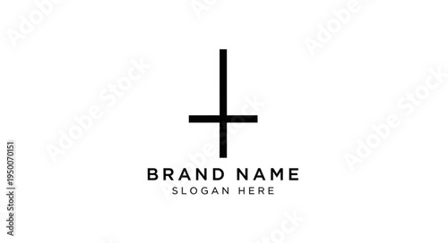 Inverted Cross Symbol Brand Name Slogan.