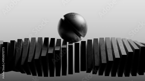 3D Satisfying sphere seamless loop animation