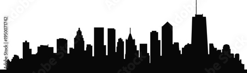 City skyline silhouette, urban architecture, skyscraper silhouettes, Chicago skyline outline, modern cityscape, black building silhouettes, metropolitan horizon, architectural design inspiration