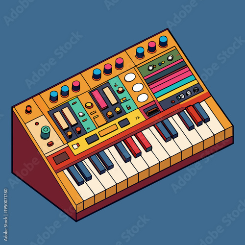 Retro Modular Synthesizer Music Instrument
