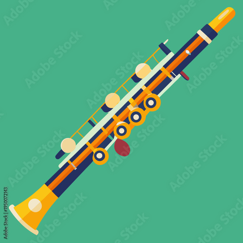 Stylized Oboe Musical Instrument Illustration