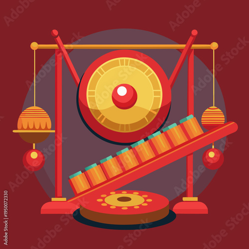 Traditional Kulintang and Gong Musical Instruments