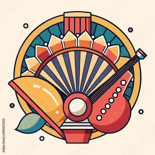 Traditional Music Instrument Vector Illustration
