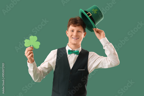 Redhead waiter with leprech...