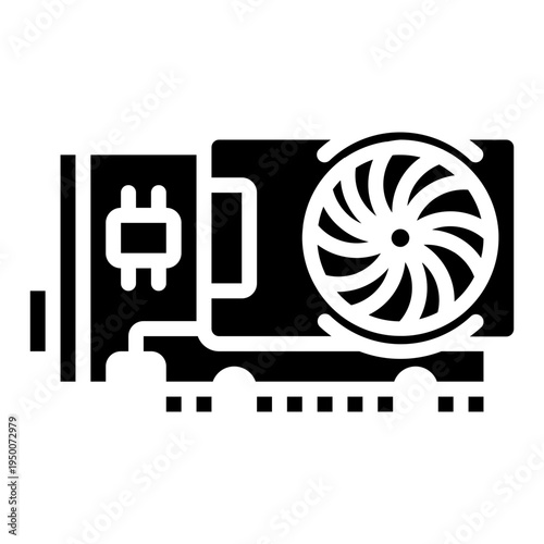 graphics processing unit. This is a vector single icon with a solid style. It is suitable for various purposes, including website design, mobile app design, and logo design.