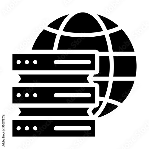 Server Rack. This is a vector single icon with a solid style. It is suitable for various purposes, including website design, mobile app design, and logo design.