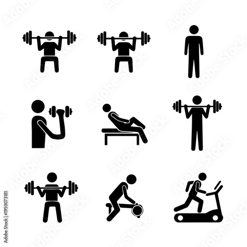 Pictorial Representation of Fitness and Weightlifting Exercises