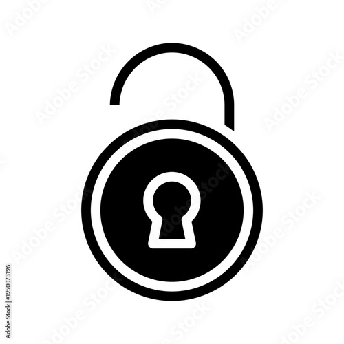 Unlock. This is a vector single icon with a solid style. It is suitable for various purposes, including website design, mobile app design, and logo design.