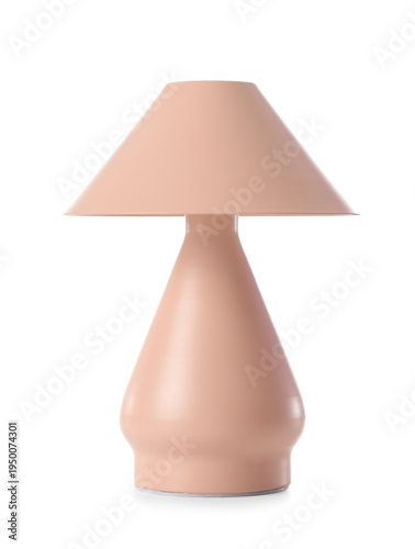 Φωτογραφία Beige table lamp on white background
