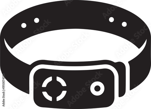 Dog Collar With GPS Tracker Icon Pet Safety Device Technology Concept Simple Vector Illustration